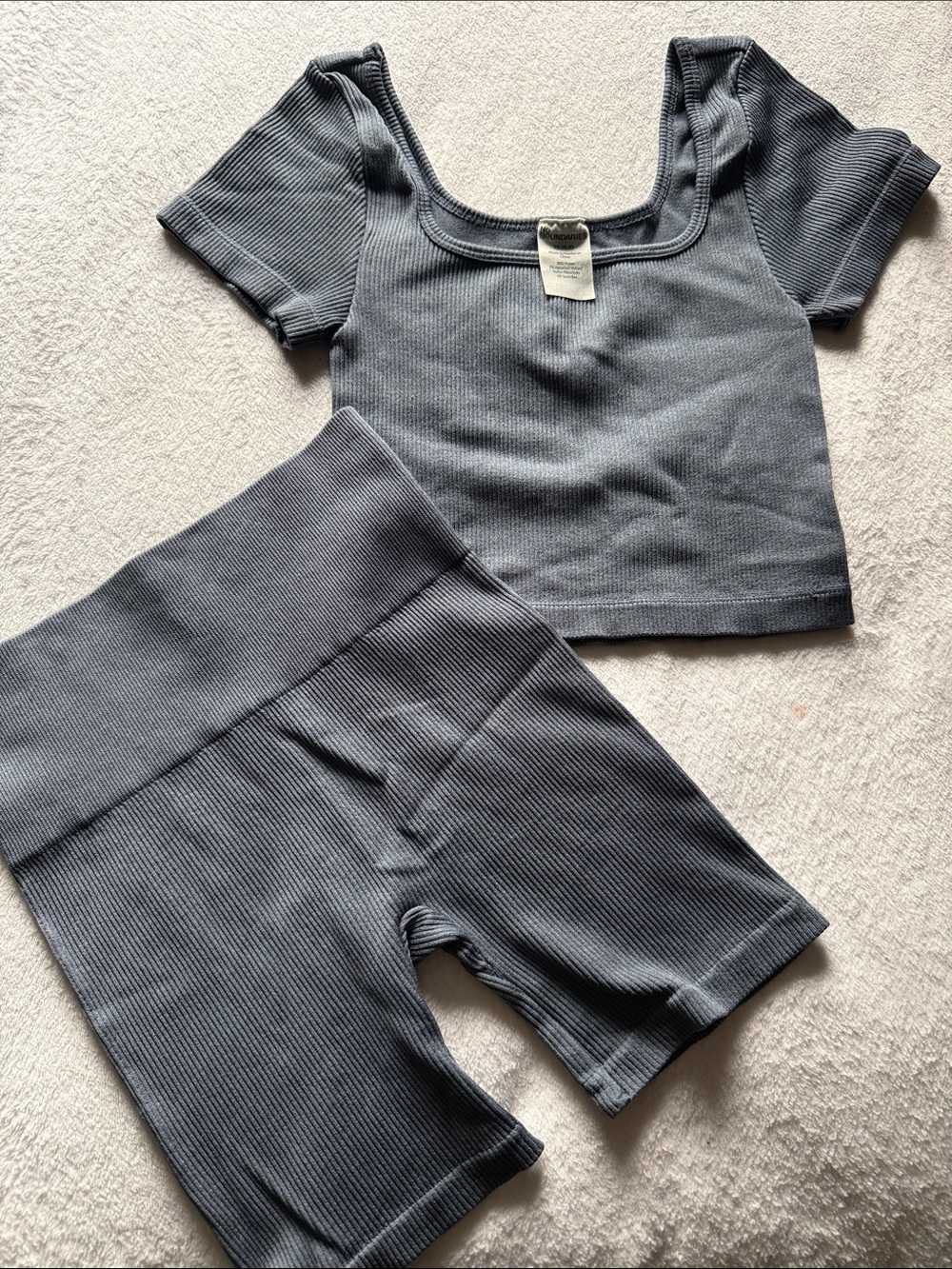 No Boundaries Ribbed Cropped Tank - Charcoal